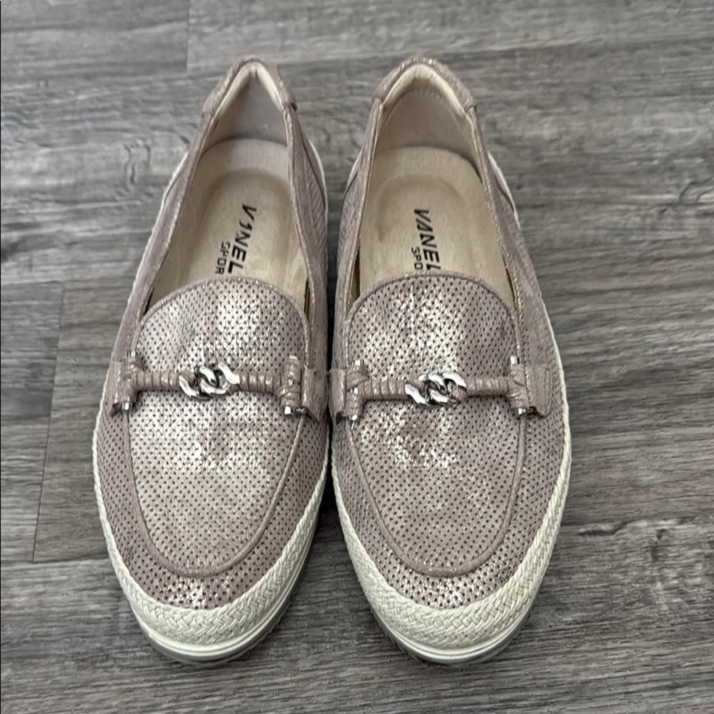 Vaneli Tan Loafers with Classic Flat Design
